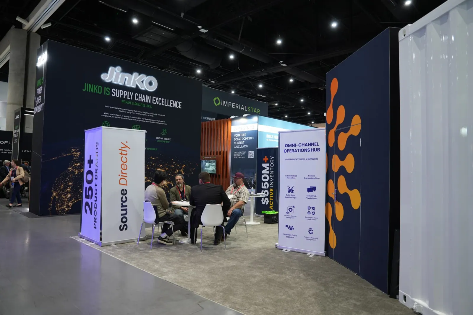 Meetings at the Sunhub booth on the Intersolar show floor