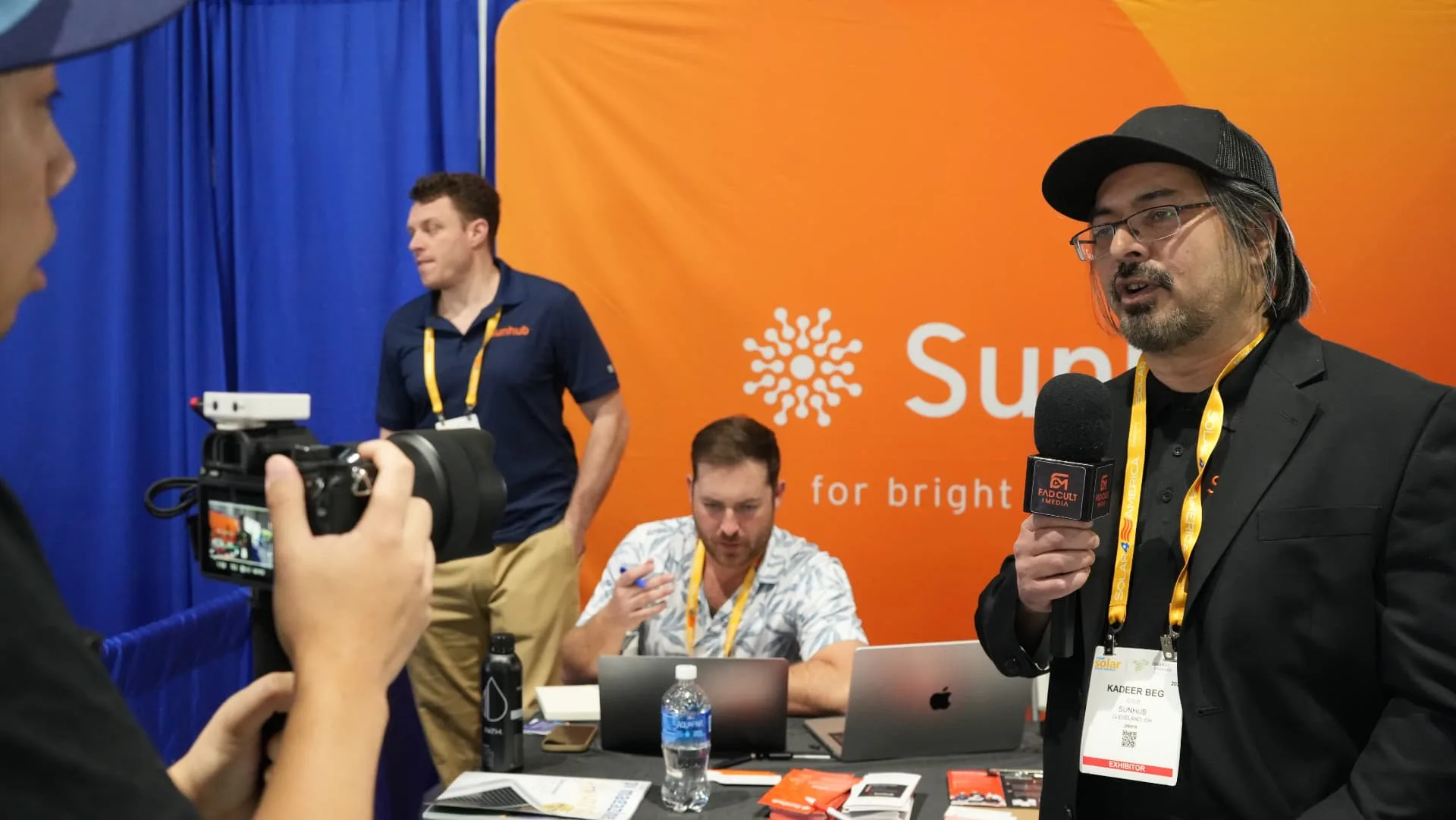 Kadeer Beg being interviewed at Intersolar